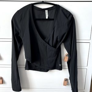 NWT Black Athleta Transcend Wrap Top